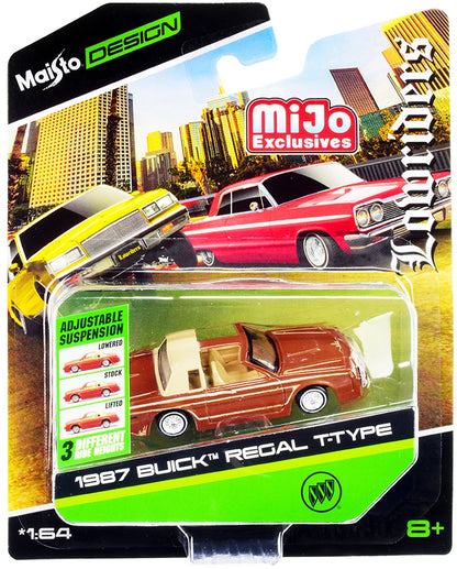 Maisto 1987 Buick Regal T-Type Lowrider - Metallic Copper and Tan - "Lowriders" Series - 15494-21BRT