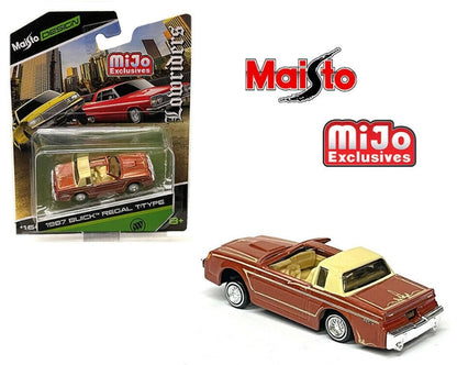 Maisto 1987 Buick Regal T-Type Lowrider - Metallic Copper and Tan - "Lowriders" Series - 15494-21BRT