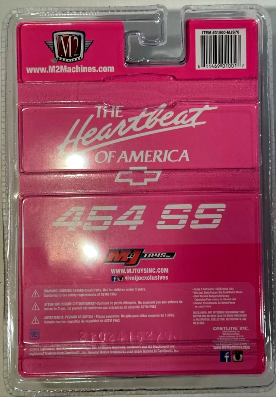 M2 Machines 1991 Chevrolet C1500 SS 454 - 31500-MJS76 - 24-20 - Semi Gloss Pink - Chase