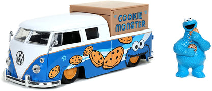 Jada Toys Sesame Street Cookie Monster & 1962 Volkswagen Bus - 31751