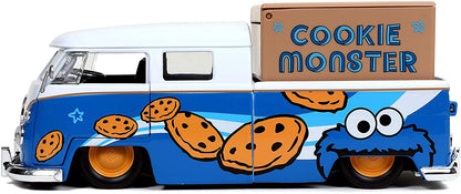 Jada Toys Sesame Street Cookie Monster & 1962 Volkswagen Bus - 31751