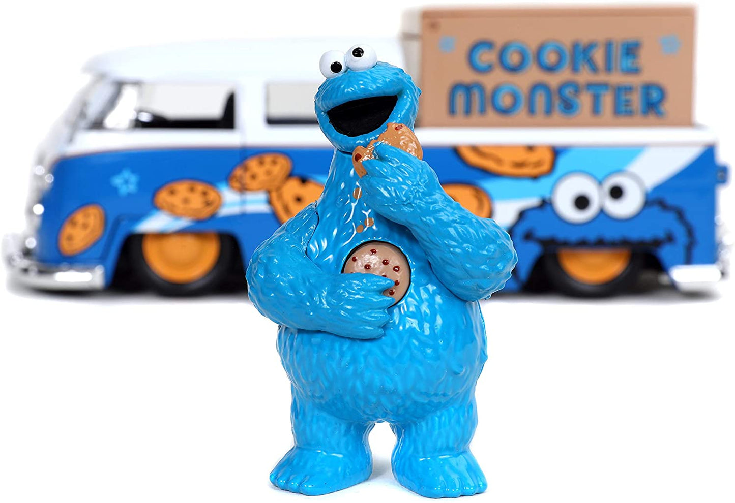 Jada Toys Sesame Street Cookie Monster & 1962 Volkswagen Bus - 31751