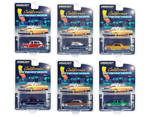 Greenlight Collectibles California Lowriders Series 4 - 63050 - 1/64 Scale - Full 6-Piece Set