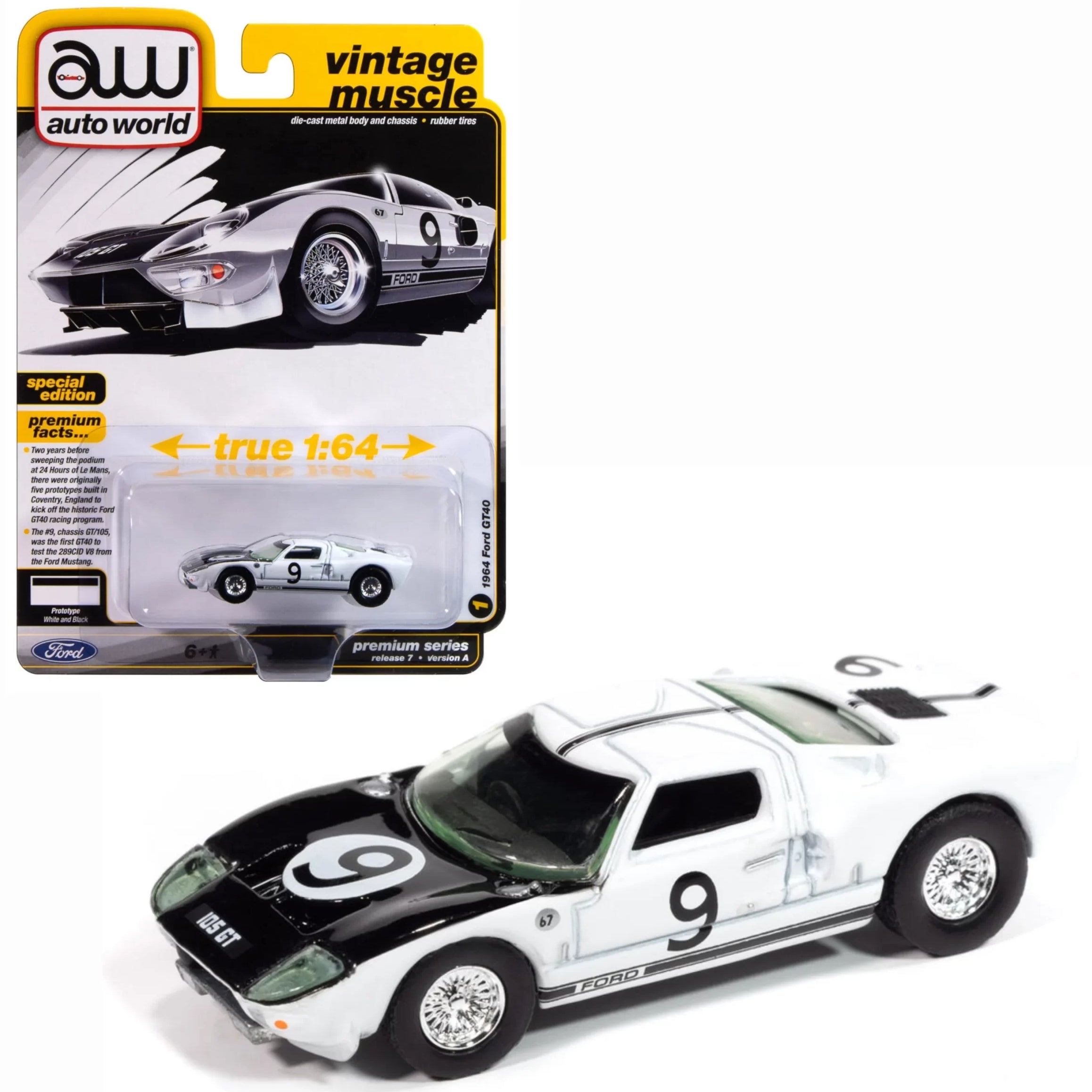 Auto World 1964 Ford GT40 #9 Special Edition 1:64 ATWSP182A01