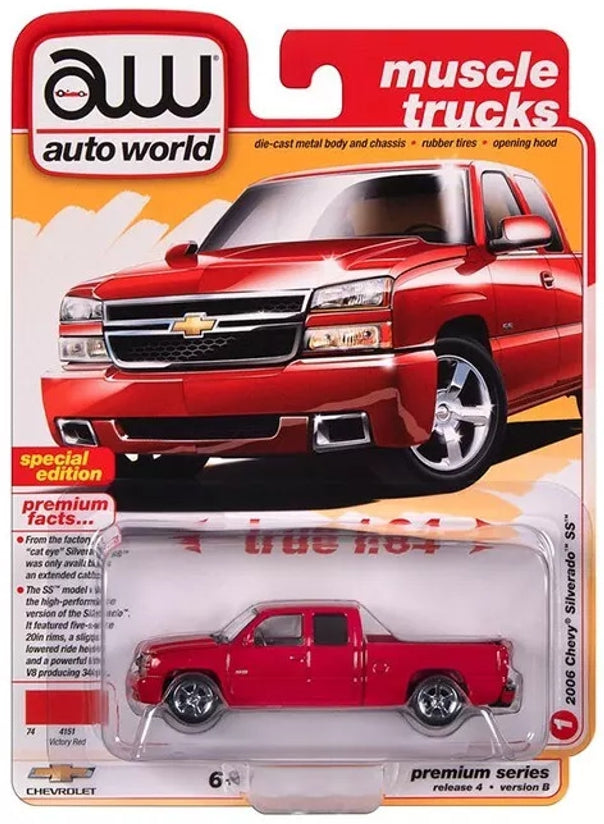 Auto World 2006 Chevy Silverado SS Pickup AWSP163B - Victory Red