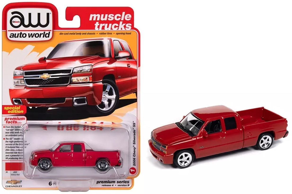 Auto World 2006 Chevy Silverado SS Pickup AWSP163B - Victory Red