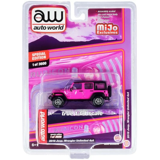 Auto World 2018 Jeep Wrangler Rubicon Unlimited 4x4 (MiJo Exclusive), Pink - CP7753