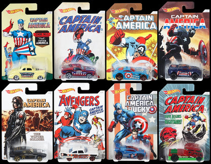 Hot Wheels Captain America 75th Anniversary Series 2016 - DJK75-DJK79 - Full Set