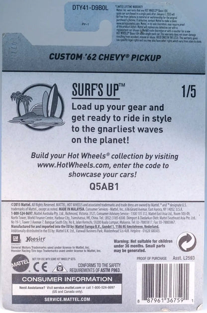 Hot Wheels Custom '62 Chevy HW Surf's Up DTY41