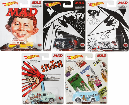 Hot Wheels MAD Magazine Pop Culture Series 2017 - DWH24-DLB45 - Full Set