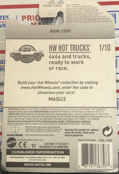 Hot Wheels RAM 1500 HW Hot Trucks FBH90 - ZAMAC #009 - Walmart Exclusive - Plus (+) a Bonus Hot Wheel