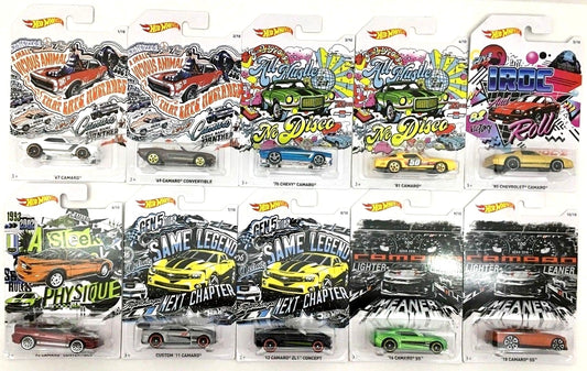 Hot Wheels 50th Anniversary Camaro Series Series 2018 - FKV71-FKV80 - Full Set