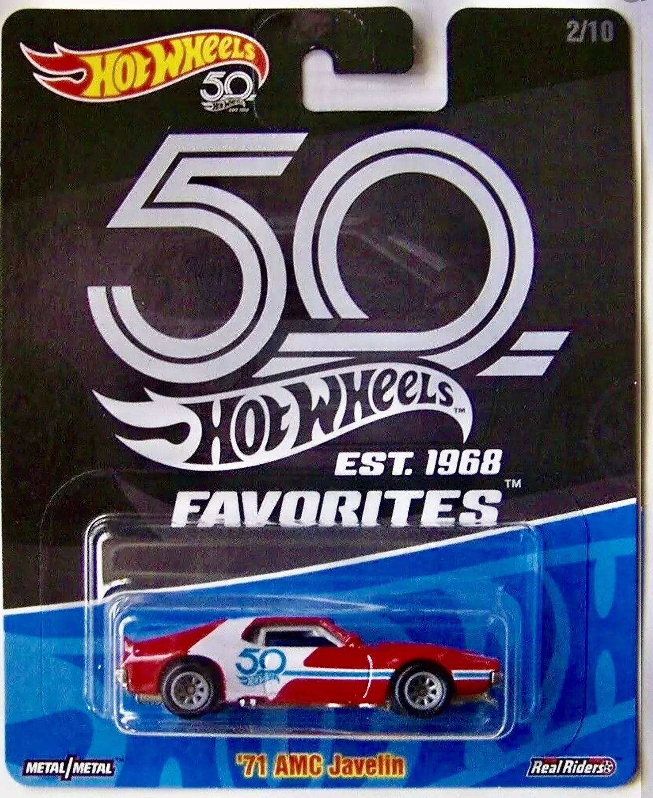 Hot Wheels 50th Anniversary Favorites Series - 2018 - FLF35-FLF38 - Set of Ten (10) - Premium with Real Riders