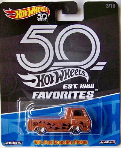 Hot Wheels 50th Anniversary Favorites Series - 2018 - FLF35-FLF38 - Set of Ten (10) - Premium with Real Riders