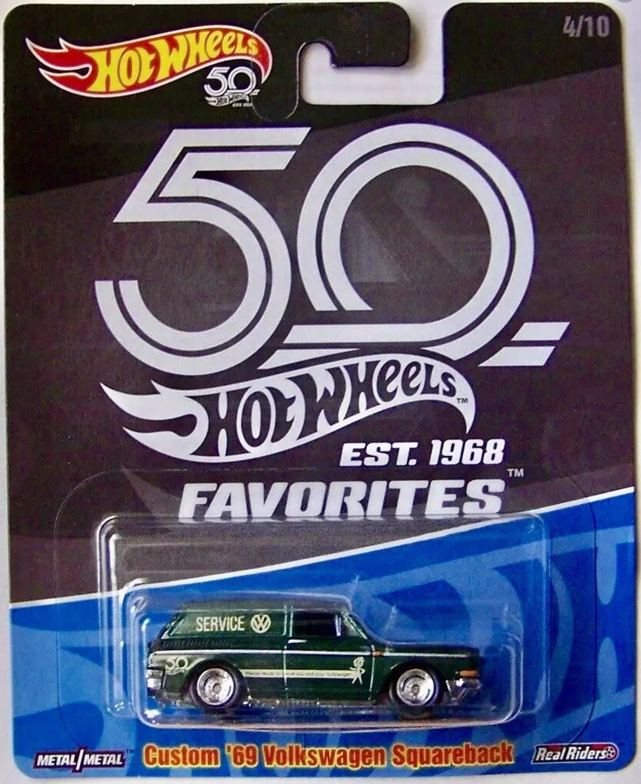 Hot Wheels 50th Anniversary Favorites Series - 2018 - FLF35-FLF38 - Set of Ten (10) - Premium with Real Riders