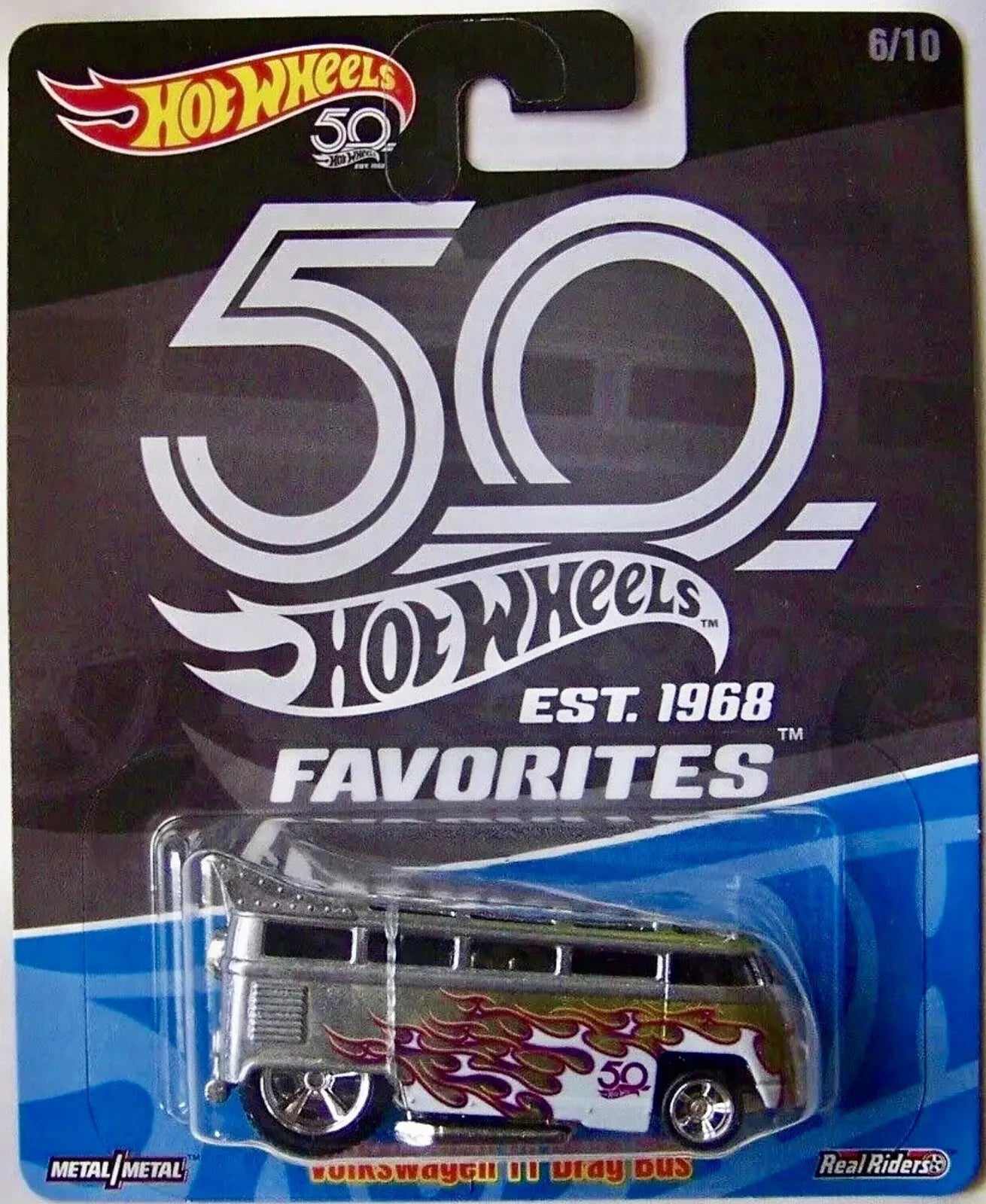 Hot Wheels 50th Anniversary Favorites Series - 2018 - FLF35-FLF38 - Set of Ten (10) - Premium with Real Riders