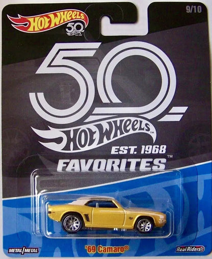 Hot Wheels 50th Anniversary Favorites Series - 2018 - FLF35-FLF38 - Set of Ten (10) - Premium with Real Riders