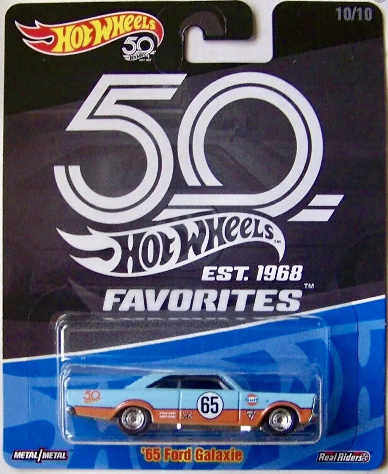 Hot Wheels 50th Anniversary Favorites Series - 2018 - FLF35-FLF38 - Set of Ten (10) - Premium with Real Riders