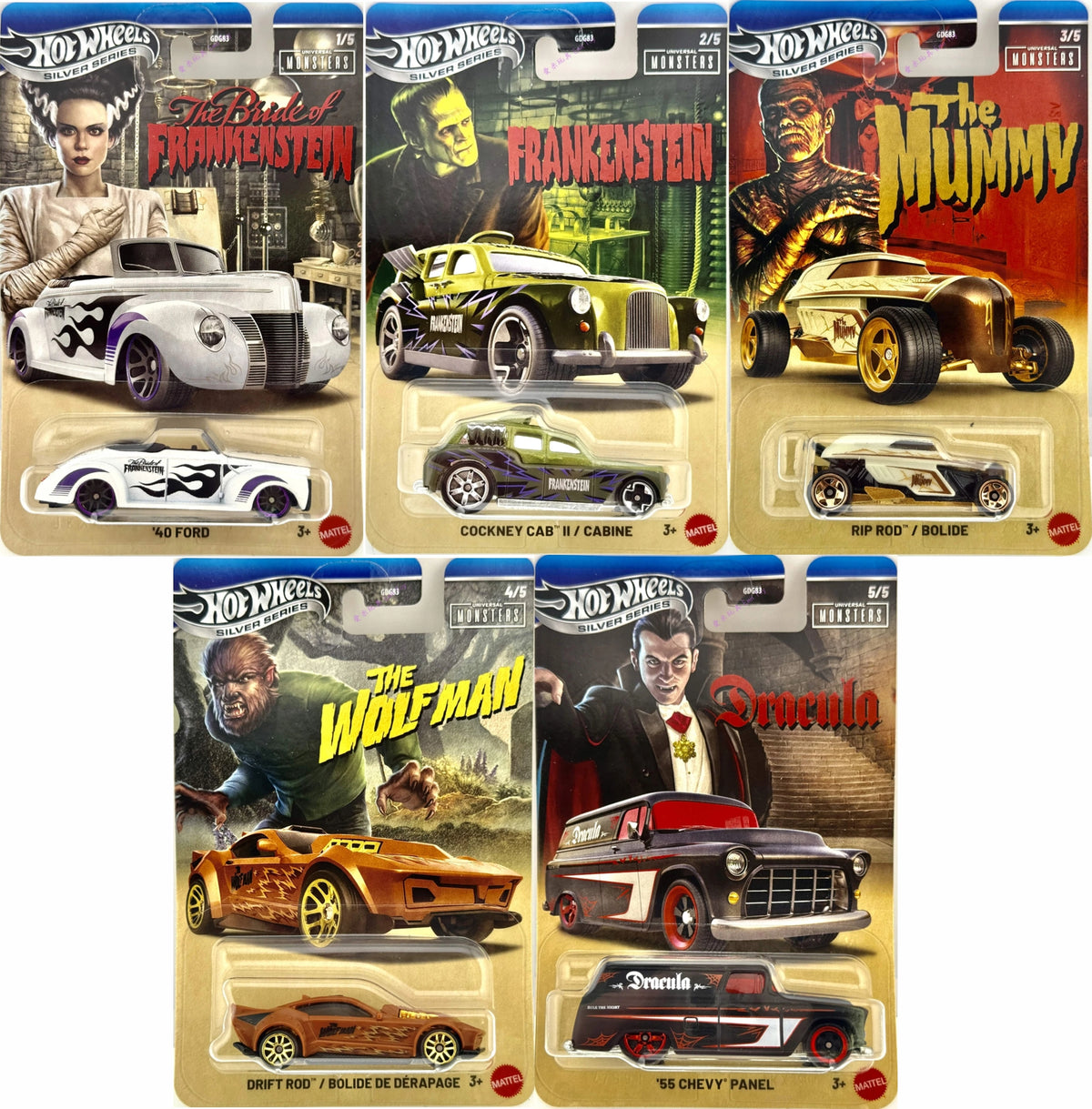 Hot Wheels Warner Bros. Serie 100.º Aniversario 2023 - GDG83-HLK29 - Conjunto completo