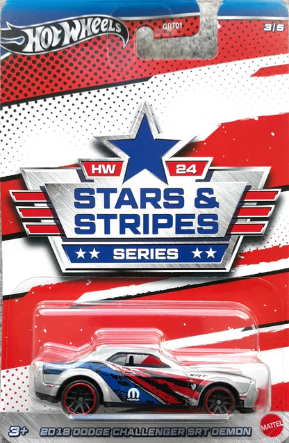 Hot Wheels Stars and Stripes Series - Walmart Exclusive - GRT01-HRW62 - Set of Five (5) Cars