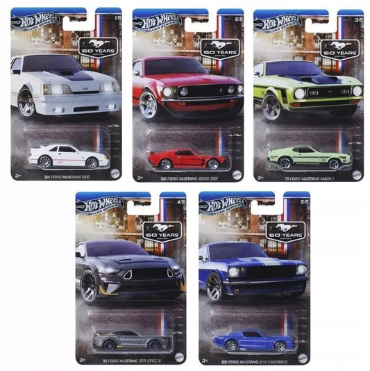 Hot Wheels Mustang 60 Years Series - Walmart Exclusive - GRT01-JBY50 - Set of Five (5) Cars