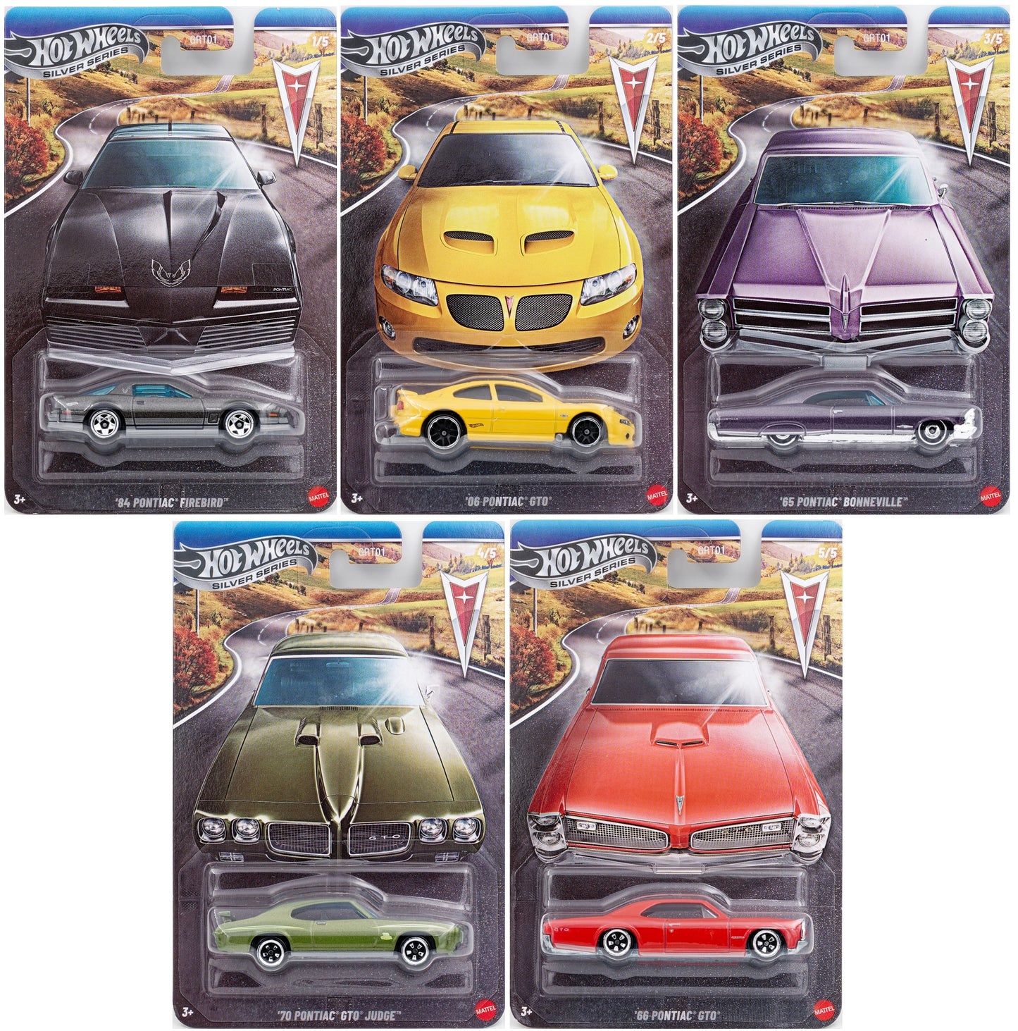 Hot Wheels Silver Series Pontiac 100th Anniversary Series (2026) - Full Set - GRT01-JKY09