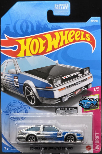 Hot Wheels Toyota AE86 Sprinter Trueno HW Drift GTD14 - ZAMAC #001 - Walmart Exclusive