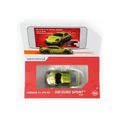 Hot Wheels id Porsche 911 GT3 RS HW Euro Sport HBG16 in open display packaging