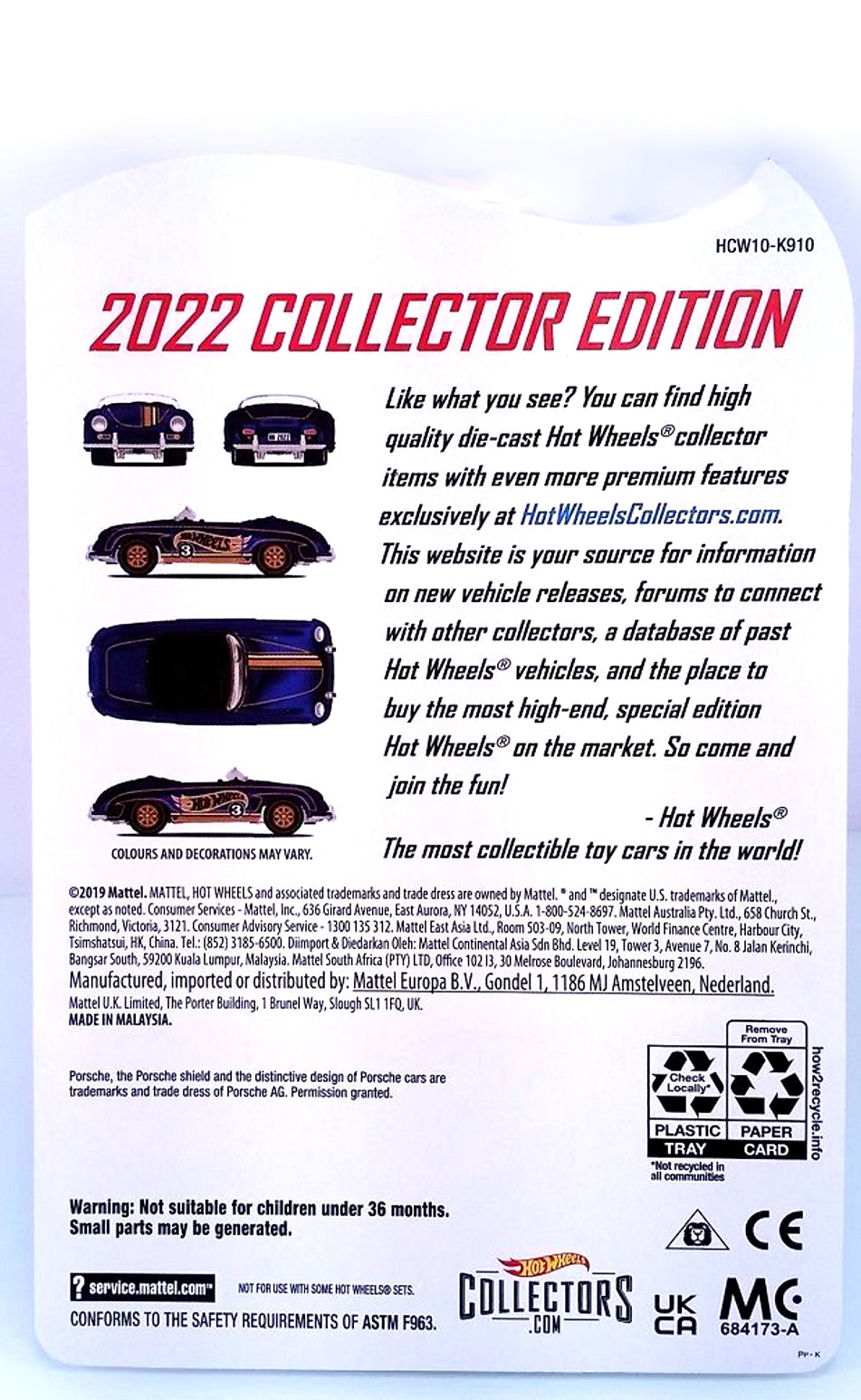 Hot Wheels 2022 Collector Edition Porsche 356 Speedster - Kroger Exclusive - HCW10