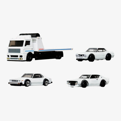 Hot Wheels Premium Collector Set, 3 Nissan Skyline Cars & 1 Transporter - GMH39 - HKC16