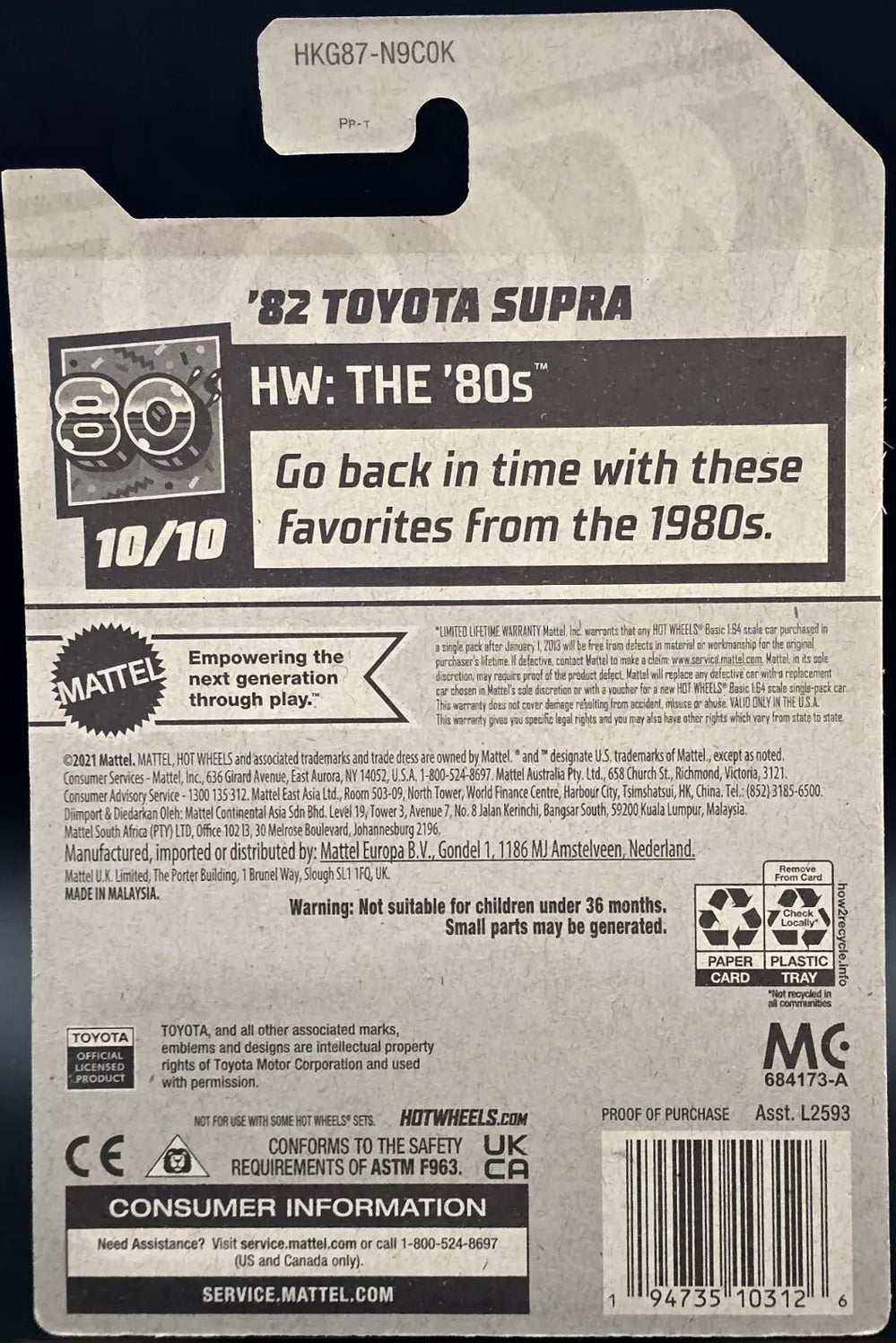 Hot Wheels '82 Toyota Supra HW The '80s HKG87