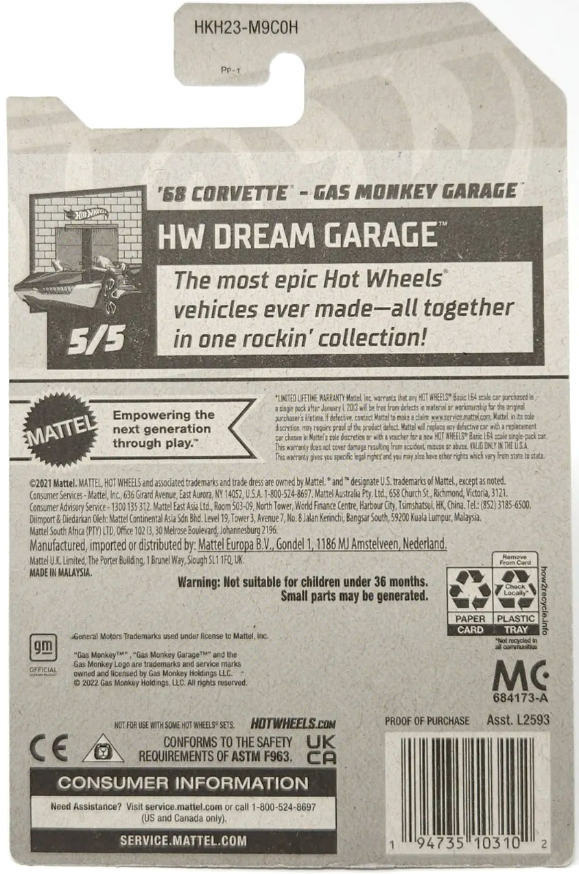 Hot Wheels '68 Corvette - Gas Monkey Garage HW Dream Garage HKH23