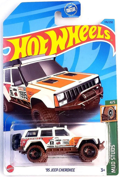 Hot Wheels '95 Jeep Cherokee HW Mud Studs HKL02 - Treasure Hunt - Plus (+) a Bonus Hot Wheel