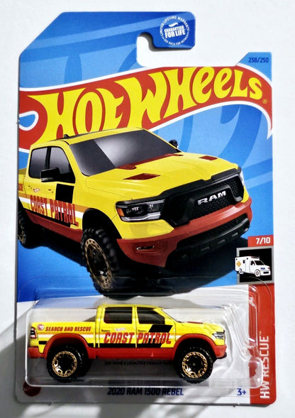 Hot Wheels 2020 Ram 1500 Rebel HW Rescue HKL04 - Treasure Hunt - Plus (+) a Bonus Hot Wheel