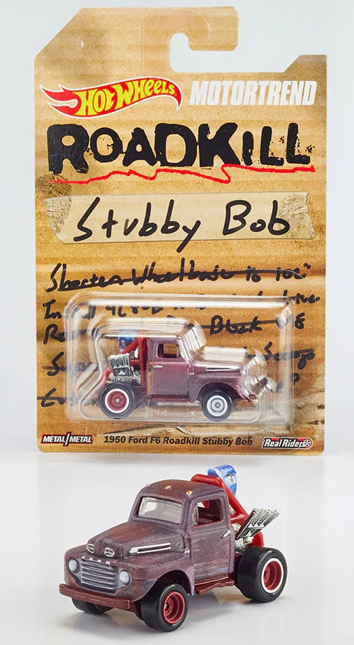 Hot Wheels 1950 Ford F6 Roadkill Stubby Bob HKN08 - Premium with Real Riders - Motor Trend