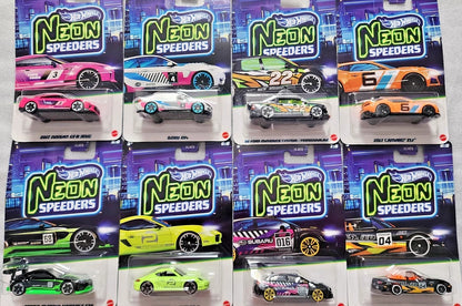 Hot Wheels Neon Speeders Series - 2026 Mix 2 - Walmart Exclusive - HLH72-JKY01 - Set of Eight (8) Cars