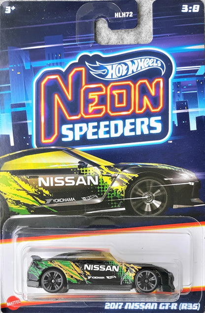 Hot Wheels 2017 Nissan GT-R (R35) - Neon Speeders Series 2023 - HLH75 - Plus (+) a Bonus Hot Wheel