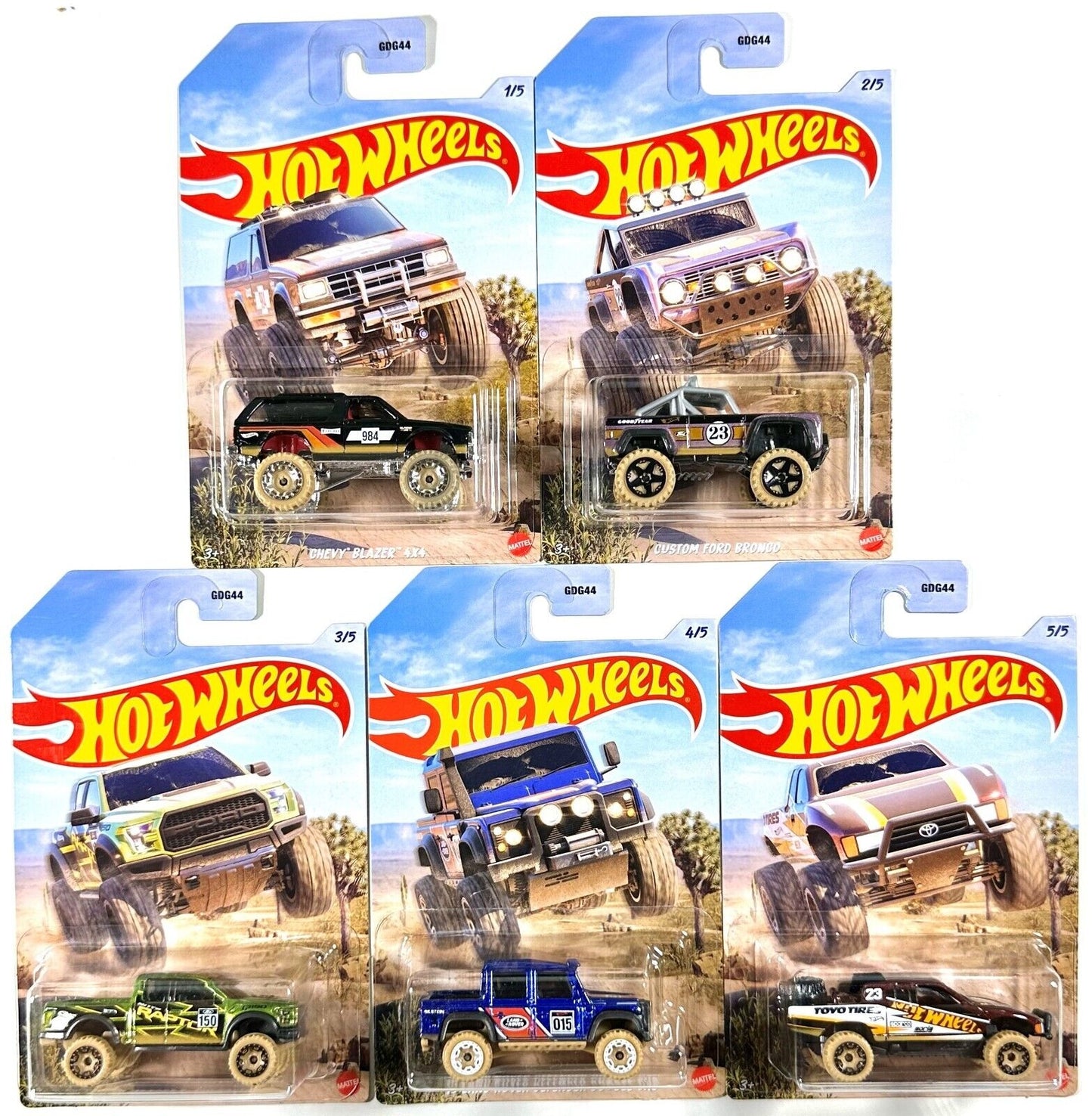 Hot Wheels Mud Runners Off-Road Series 2023 - GDG44-HLK20 - Full Set - Plus (+) a Bonus Hot Wheel