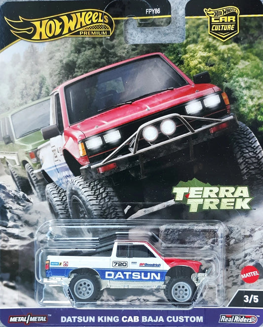 Hot Wheels Datsun King Cab Baja Custom - 2024 Car Culture Terra Trek - HRV71 - Premium with Real Riders