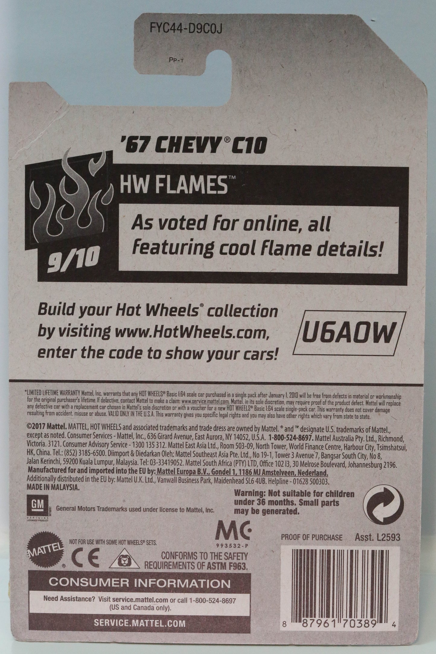 Hot Wheels '67 Chevy C10 HW Flames FYC44