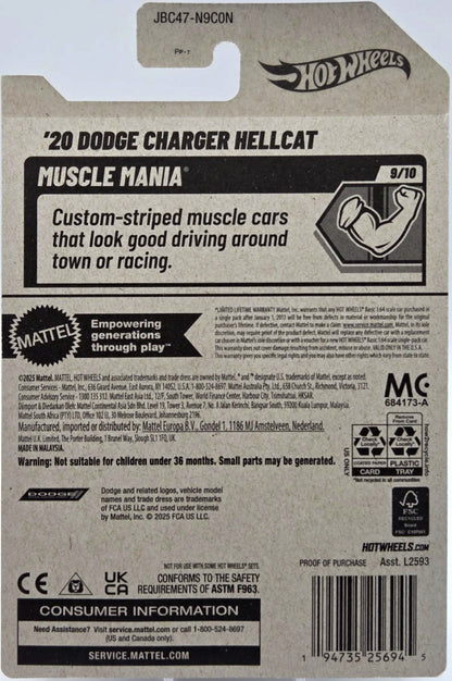 Hot Wheels '20 Dodge Charger Hellcat HW Muscle Mania JBC47 - 2025 Super Treasure Hunt
