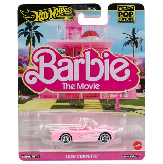 Hot Wheels Pop Culture Barbie The Movie 1956 Corvette JBL79 - Premium with Real Riders - Mix 2