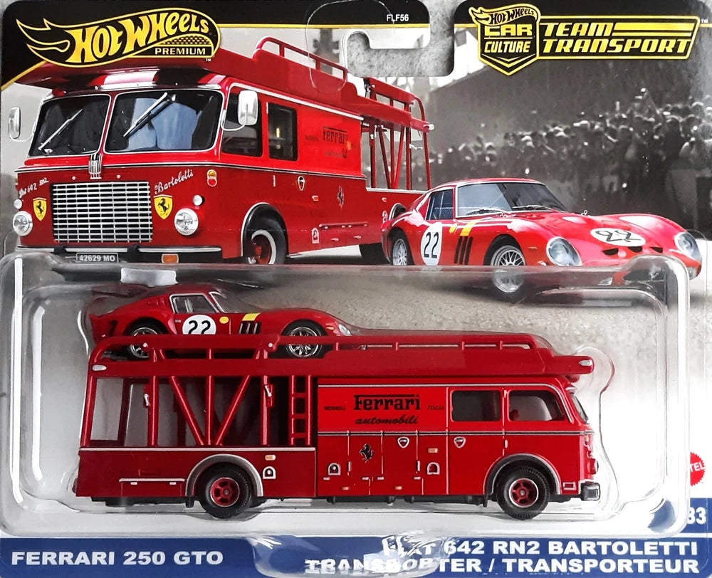 Hot Wheels Premium Team Transport #83 Ferrari 250 GTO and Fiat 642 RN2 Bartoletti Transporter JBM37 - 2025 Mix 4