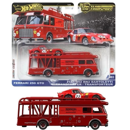 Hot Wheels Premium Team Transport #83 Ferrari 250 GTO and Fiat 642 RN2 Bartoletti Transporter JBM37 - 2025 Mix 4