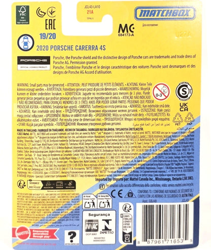 MATCHBOX Collectors 2020 Porsche 911 Carrera 4S JCL43 - Premium with True Grip Tires
