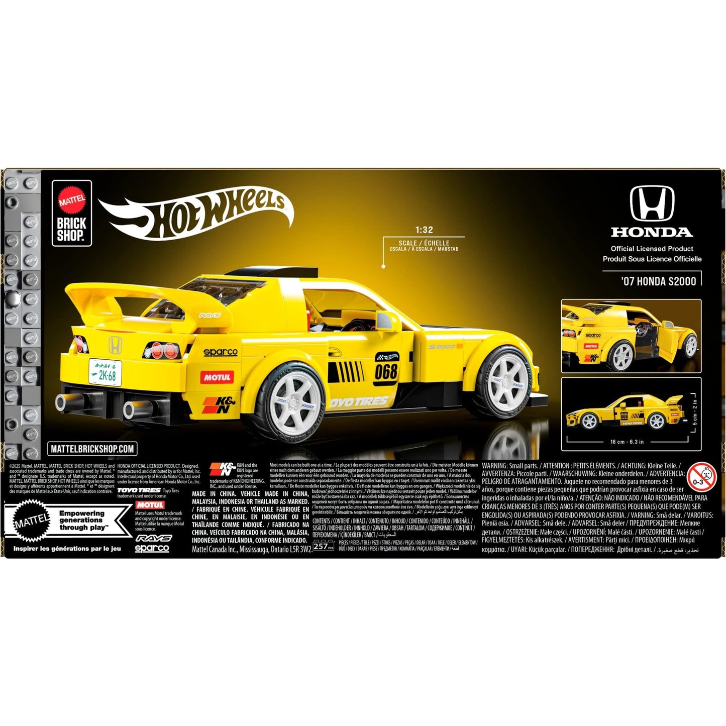 Mattel Brick Shop Hot Wheels ’07 Honda S2000 Building Set JFR88