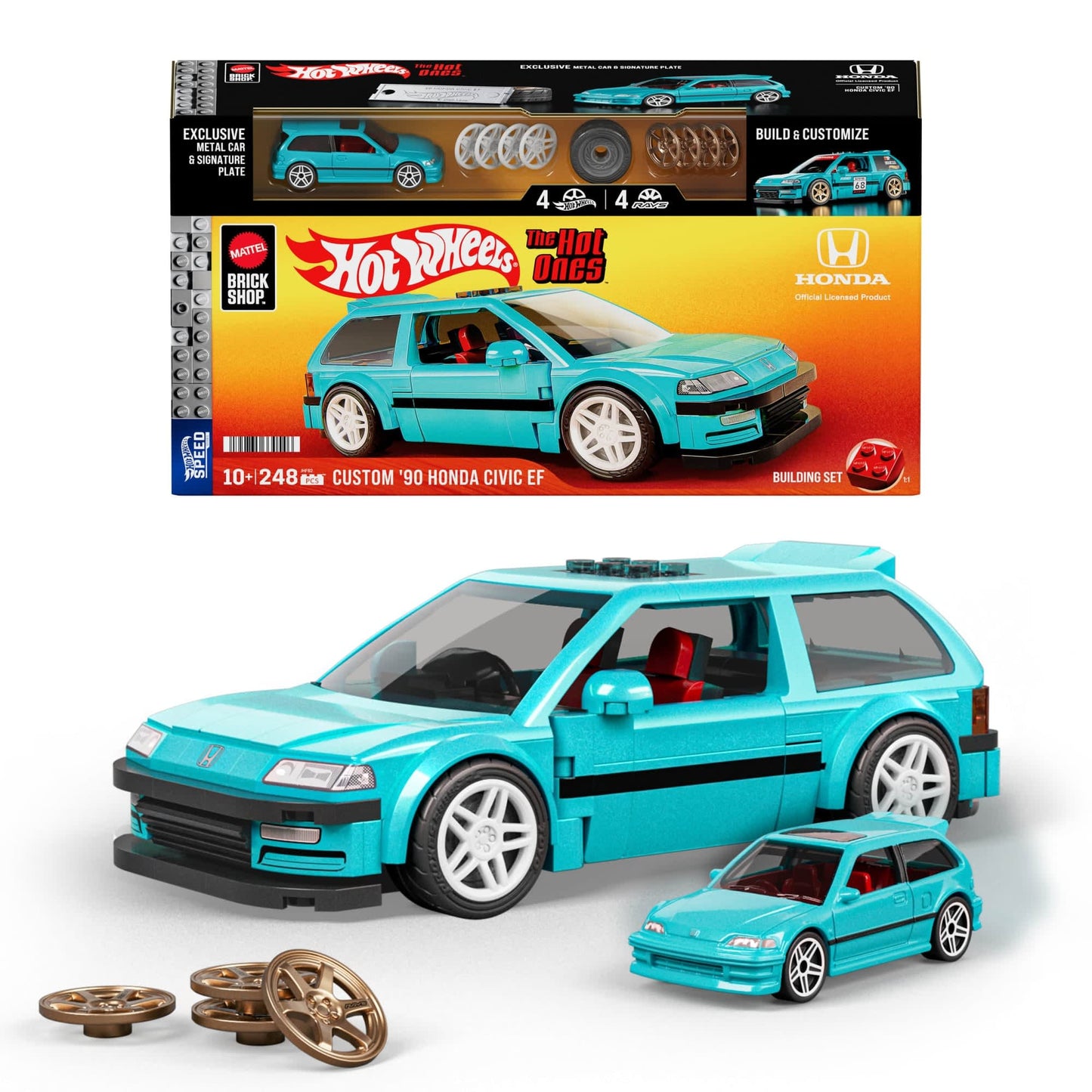 Mattel Brick Shop Hot Wheels Custom ’90 Honda Civic EF Building Set JHF62