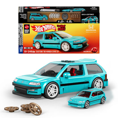 Mattel Brick Shop Hot Wheels Custom ’90 Honda Civic EF Building Set JHF62