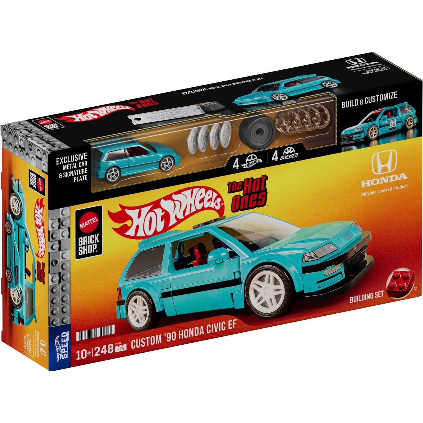 Mattel Brick Shop Hot Wheels Custom ’90 Honda Civic EF Building Set JHF62