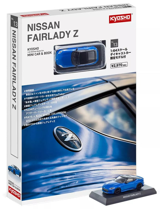 Kyosho Mini Car & Book - Nissan Fairlady Z - Limited Edition – Blue - K07117BL